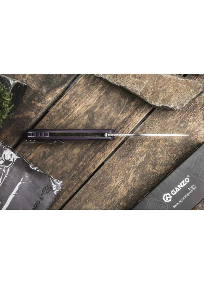 Складной нож G769-PL - сталь D2, фиолетовая рукоять G10 Ganzo (363132412)