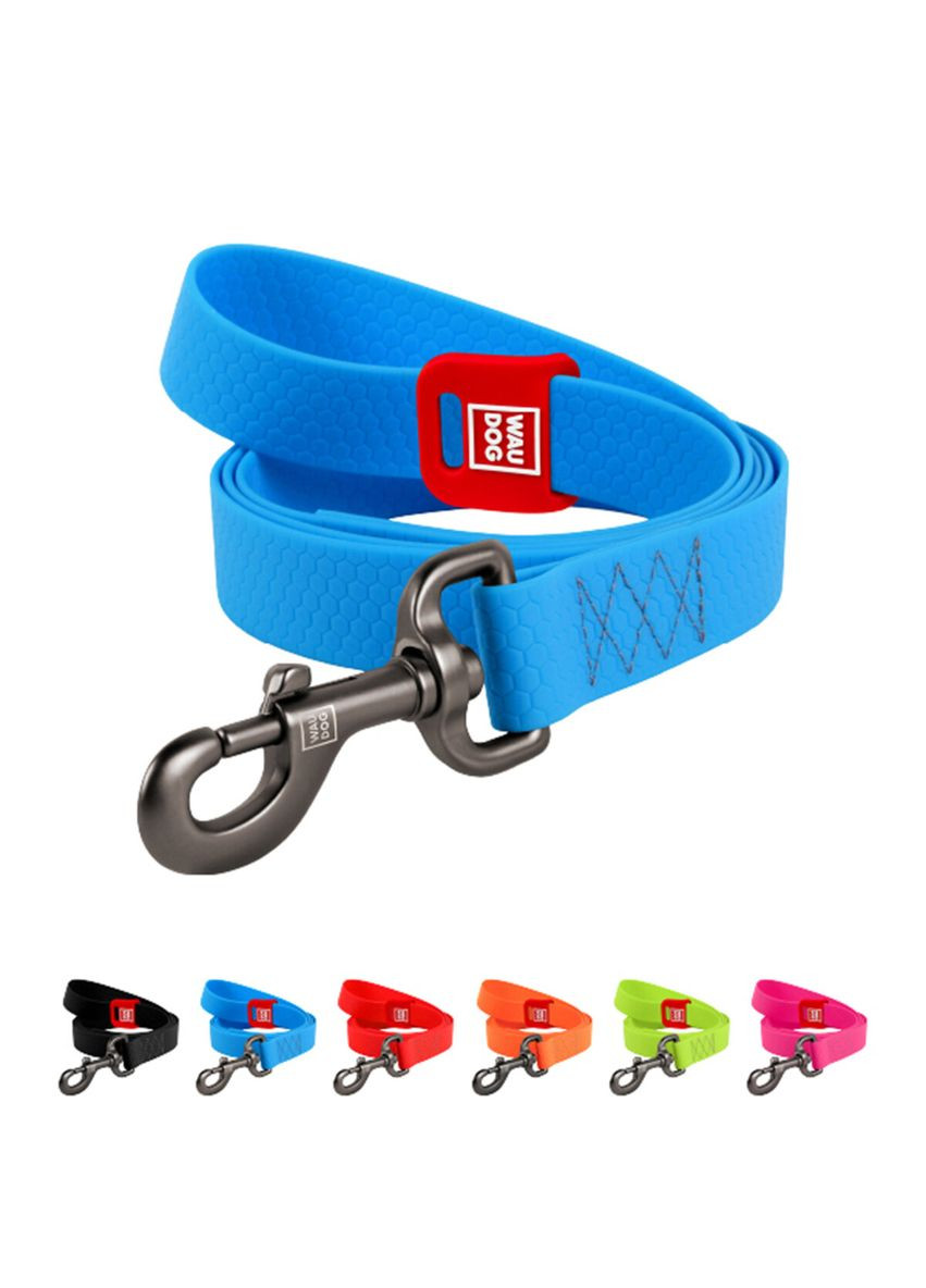 Поводок для собак водостойкий Waterproof, L-XXL, Ш 25 мм, Длинна 122 см голубой WAUDOG (322642009)