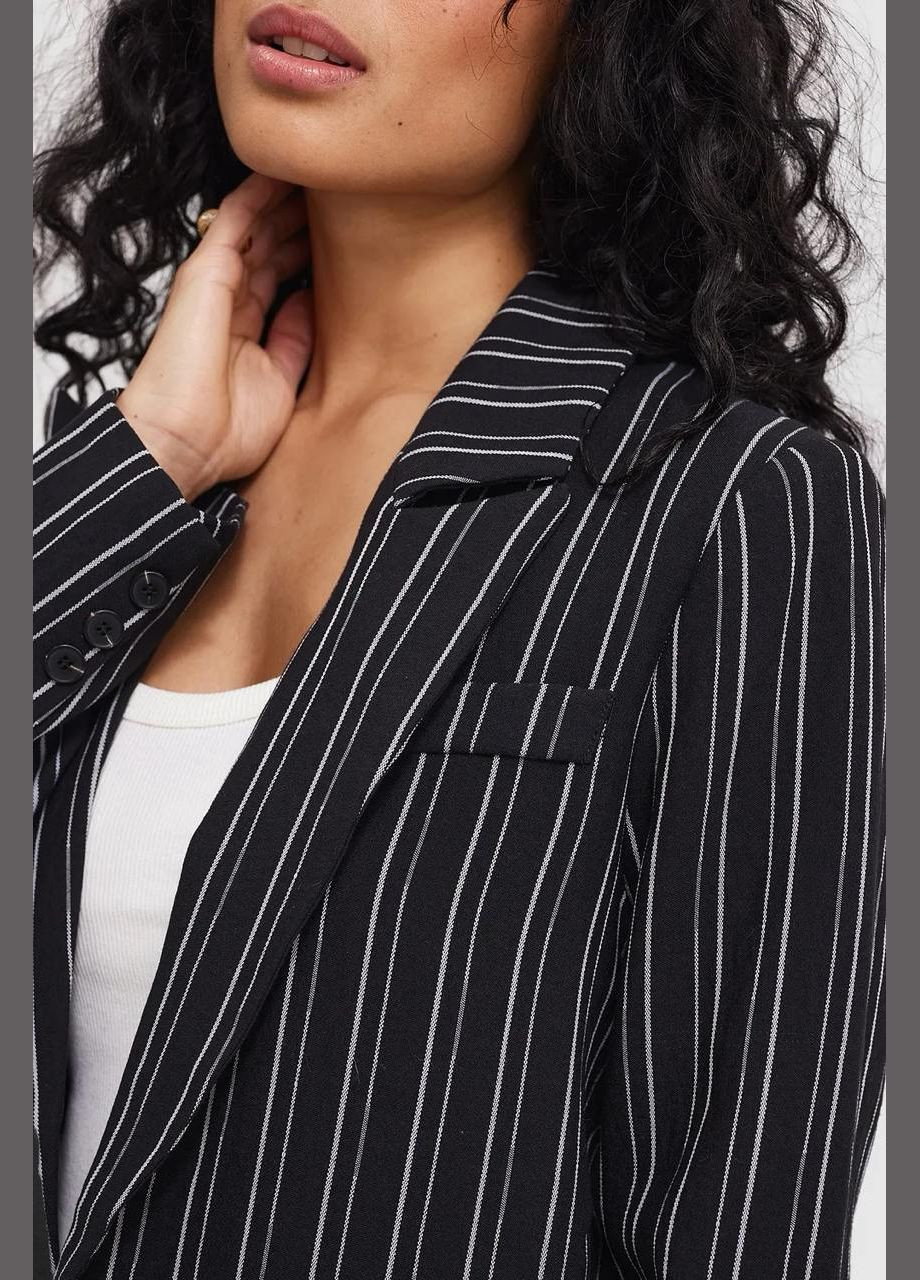 Черный женский женский пиджак в полоску Loavies -