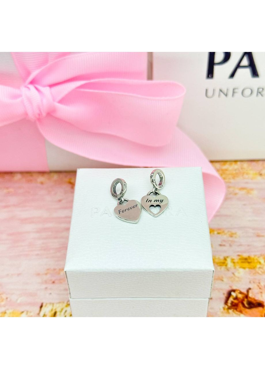 Срібний шарм Пандора "Два серця" (мати та донька) 799187 Kabluchka (355347251)