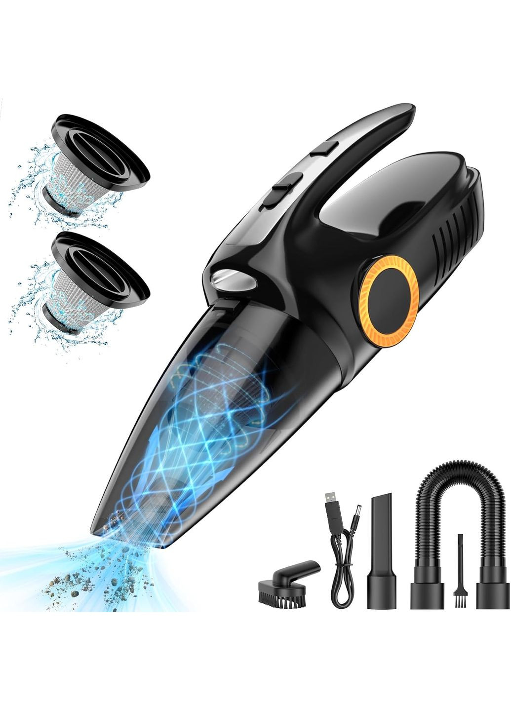 Ручний пилосос Акумуляторний, автомобільний пилосос 9500PA зі світлодіодним підсвічуванням, портативний ручний пилосос Unbranded (317195329)