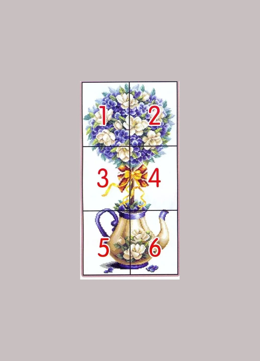 Набір для вишивання за нанесеною на канву схемою "Magnolia teapot" . AIDA 14CT printed, 30*54 см Joy Sunday (313614438)