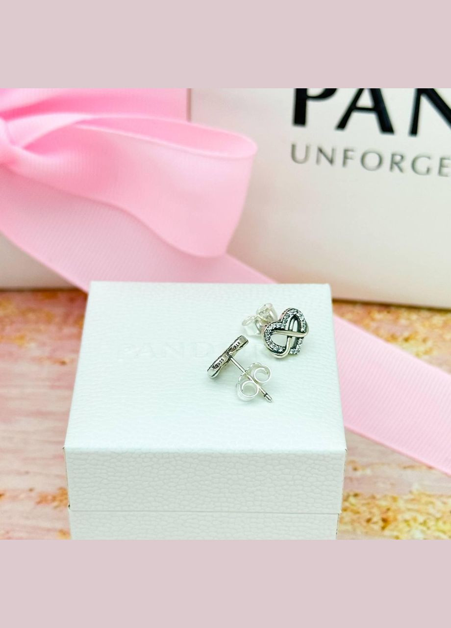 Срібні сережки Пандора Серце нескінченності No Brand (330769020)