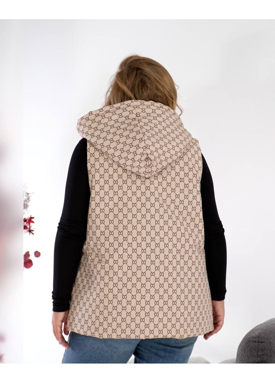 Женская демисезонная жилетка бежевого цвета 34588 Fashion (361147066)