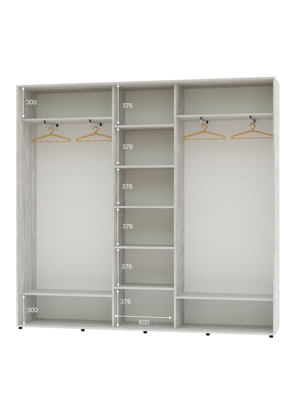 Шафа-купе тридверна 260*45*230 Сосна Натті 3 двері ДСП ШК-04 Алекса (360476742)