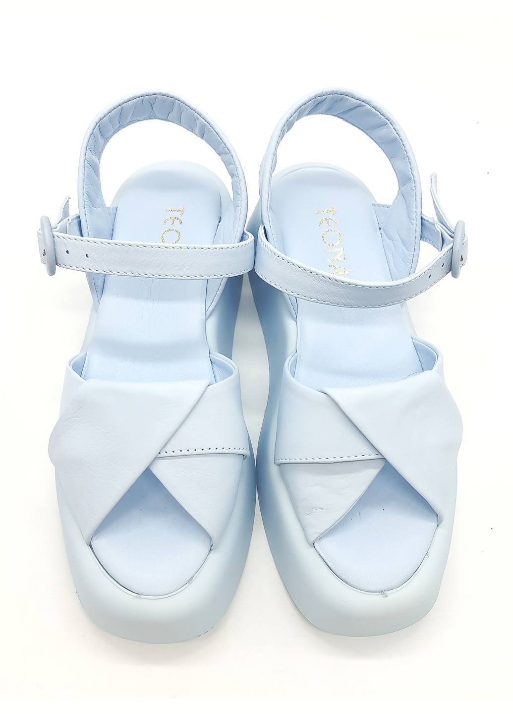 Жіночі босоніжки блакитні шкіряні TE-18-23 25 см (р) Teona (259016888)