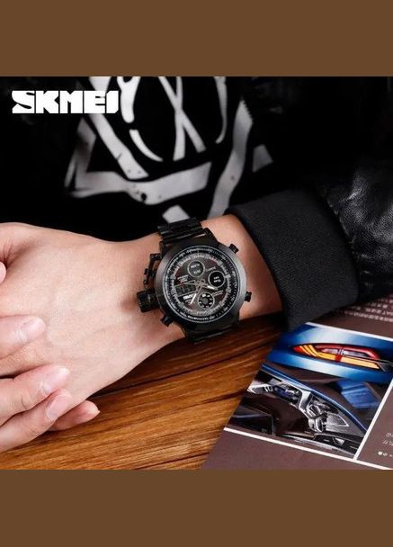 Часы наручные мужские 1515BK BLACK, часы наручные электронные тактические. Цвет: черный Skmei (364664177)