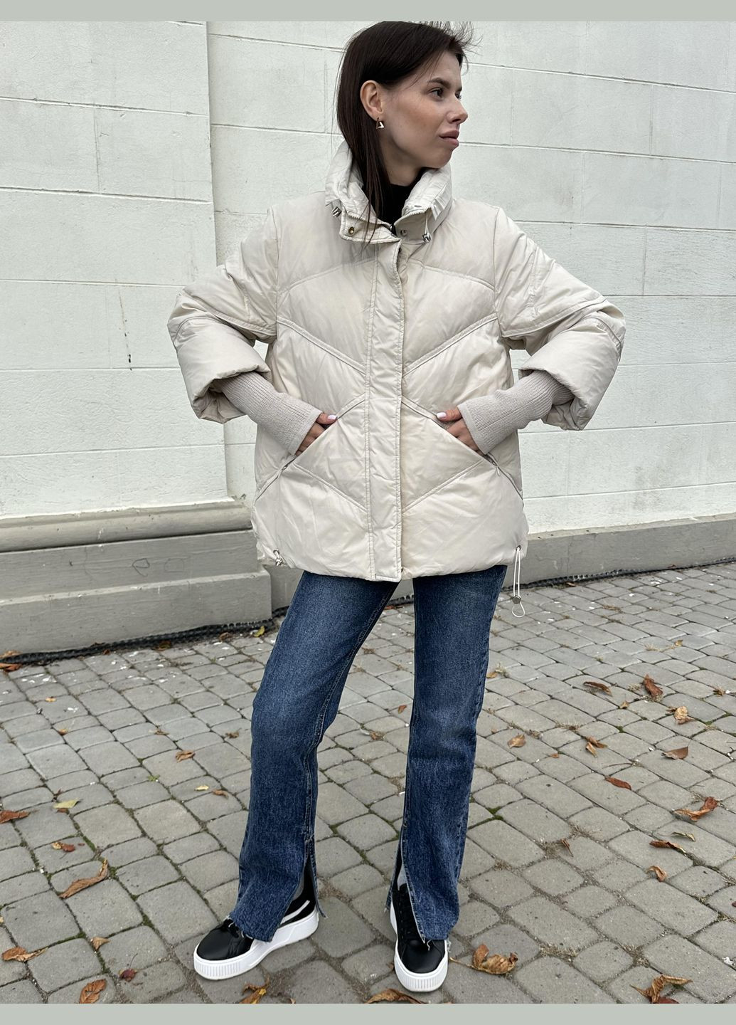 Молочний зимній Пуховик FLY