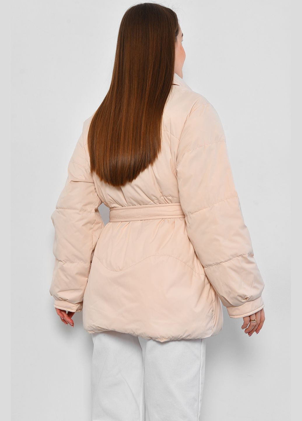 Молочная демисезонная куртка женская демисезонная молочного цвета Let's Shop