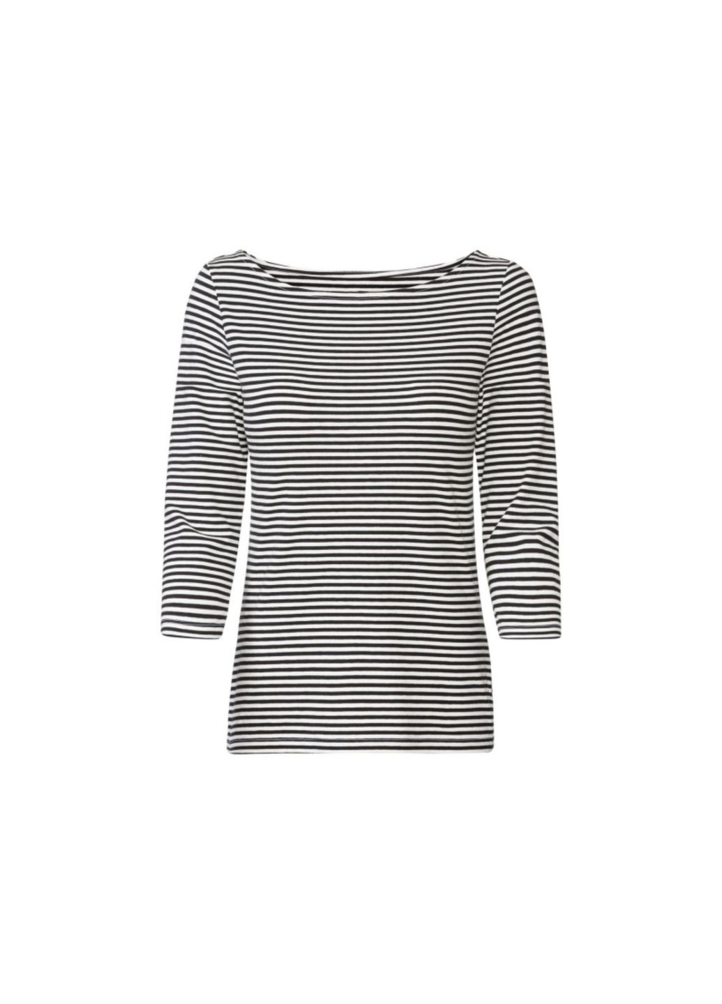 Женский лонгслив, черная белая полоска Esmara (322578439)
