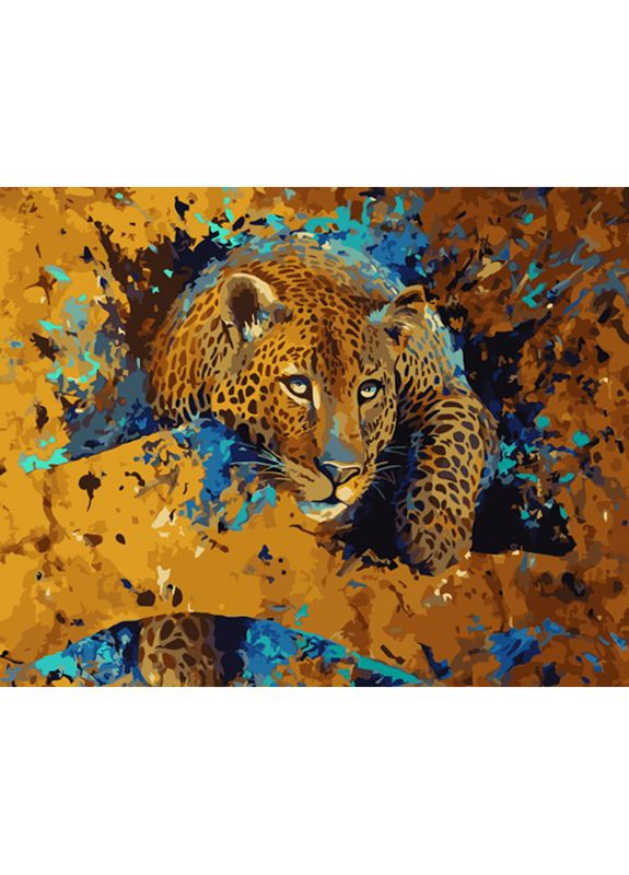 Картина за номерами Преміум Втомлений леопард розміром 40х50 см (GS1008) Strateg (356778384)