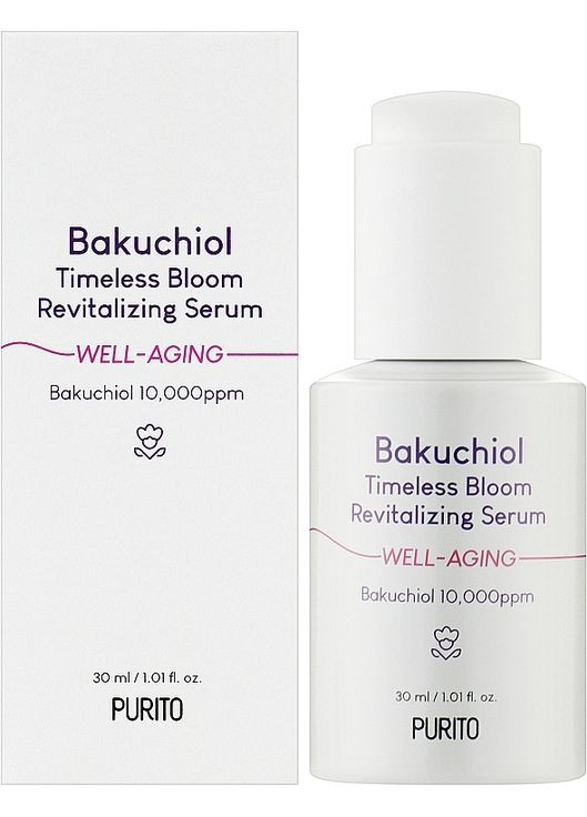 Сыворотка для лица Bakuchiol Timeless Bloom Revitalizing Serum 30ml (1146630-130634) PURITO (368665164)