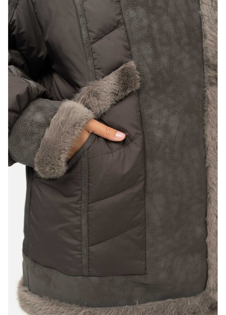 Кофейный зимний Пуховик аляска Mishele