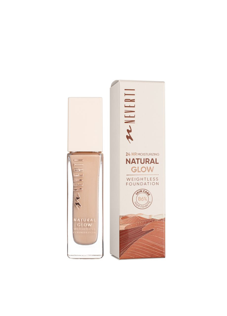 Тональное основание для лица Natural Glow увлажняющее 32 мл (NP301), 005 Creamy Beige Кремово-бежевая Neverti (327107427)