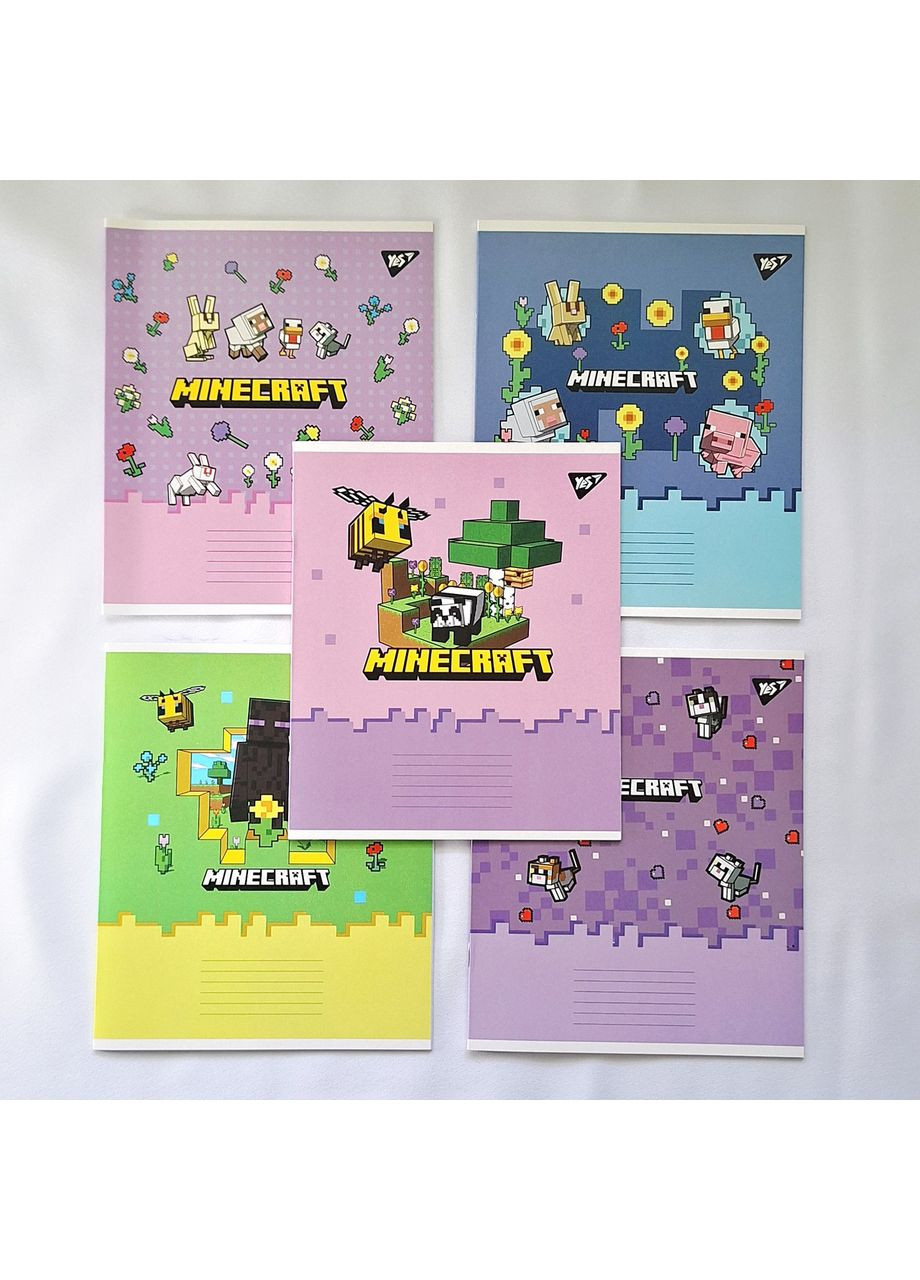 Комплект тетрадей учащийся школьный для мальчика(5 шт.), А5/18 клетка, Minecraft Spring Yes (352768895)