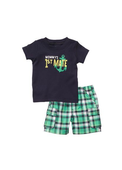 Зеленый комплект (футболка, шорты) Carter's