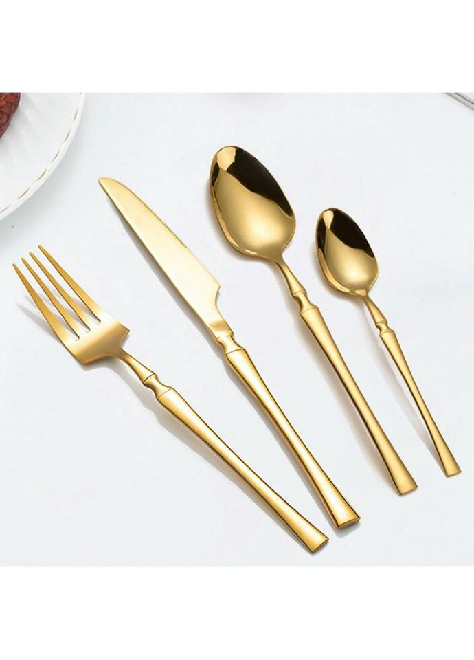 Набір столових приладів 10791 4 предмета золотистий No Brand (335714909)