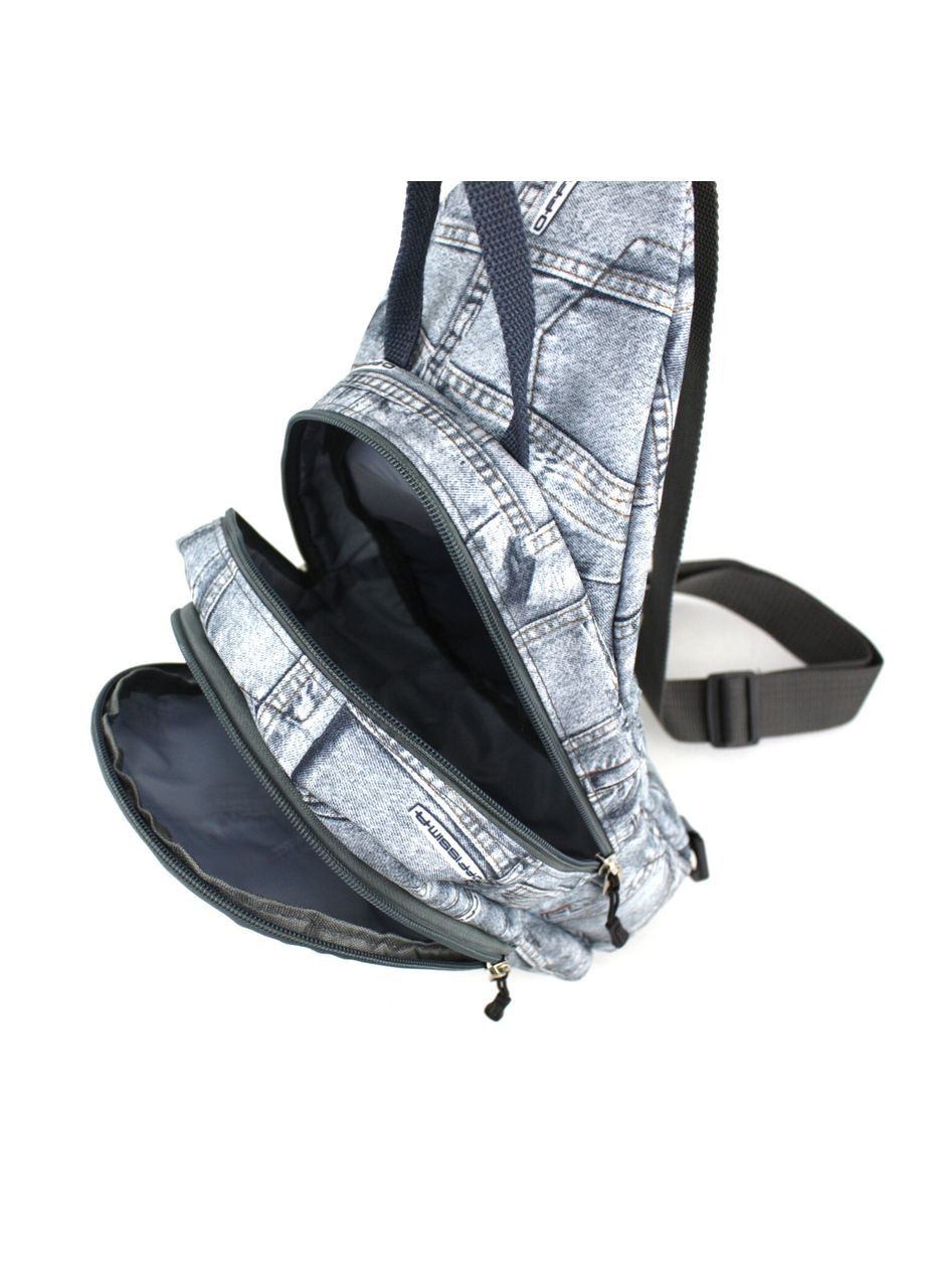 Однолямковий рюкзак слінг 112.46 сірий джинс Wallaby (269994539)