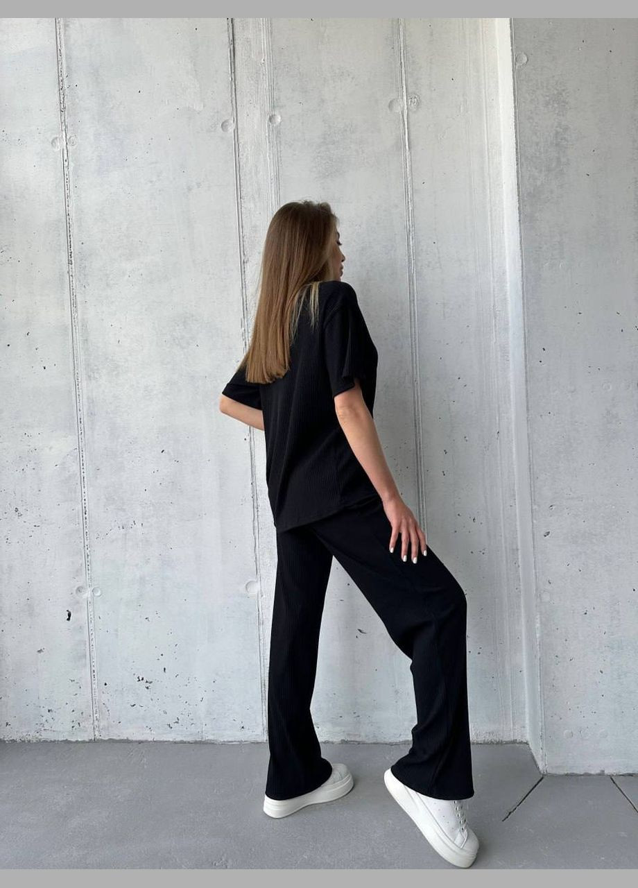 Костюм рубчик мустанг,штаны палаццо и футболка широкая No Brand (341712321)