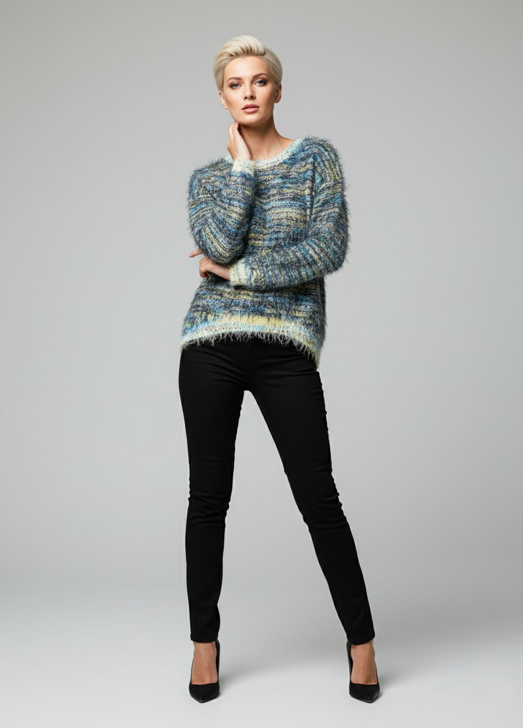 Блакитний демісезонний жіночий демісезонний светр трава блакитний Forza Viva