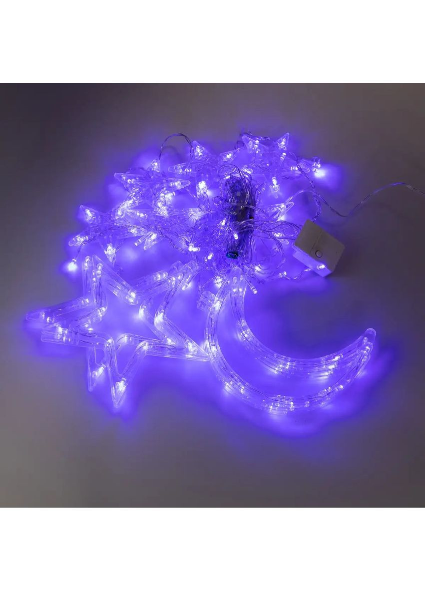 Електрична гірлянда Зірка штора 3 метри на вікно для фотозон синя WYF11BL Garlando (366963713)