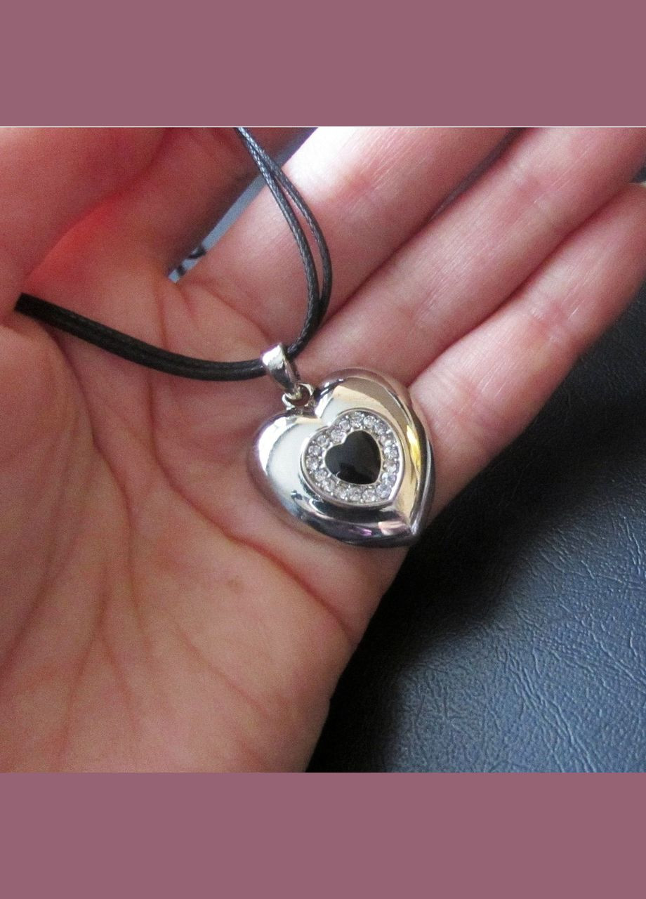 Кулон підвіска серце в стразах на канатах, 2622 Fashion Jewelry (338431232)