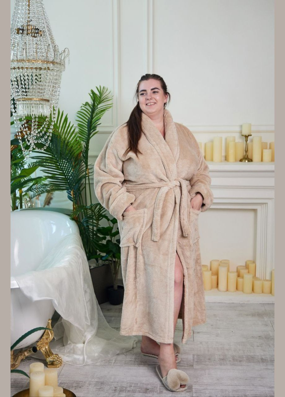 Халат махровый женский длинный, теплый, шалевый воротник No Brand халат (302394420)