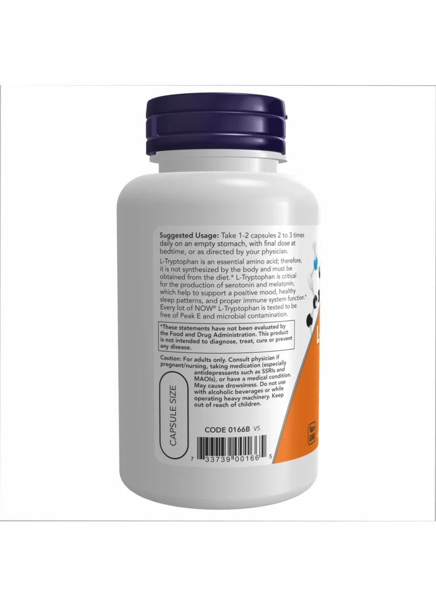 L-Триптофан 500мг капсули 120 шт рослинного походження Now Foods (368988025)