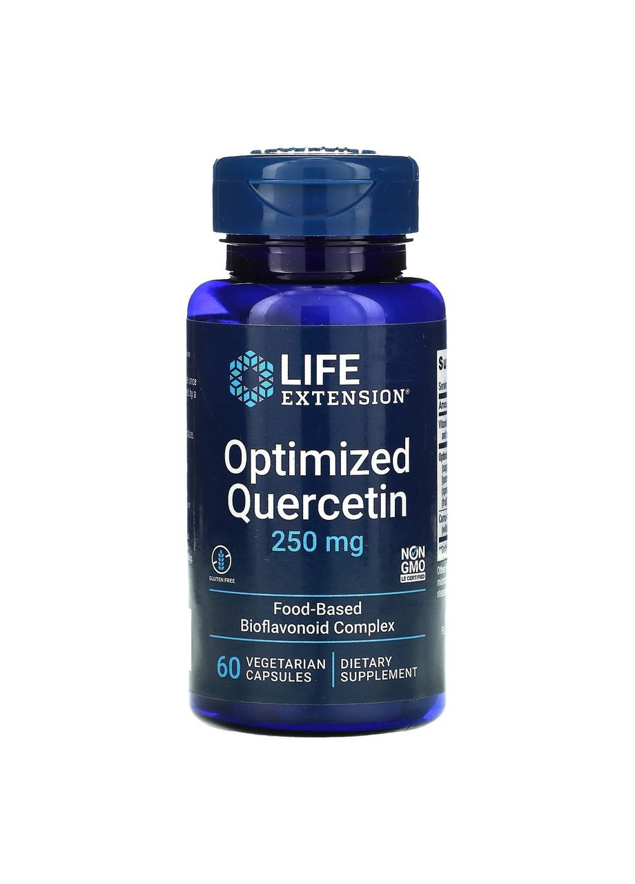 Оптимизированный Кверцетин 250 мг Life Extension Optimized Quercetin для иммунитета 60 вегетарианских капсул Now Foods (264916398)