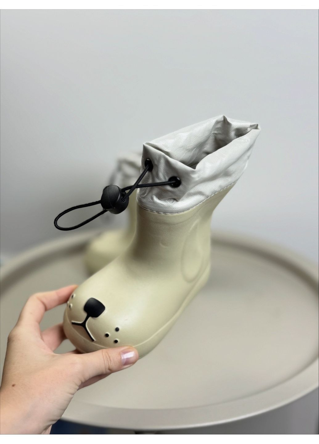 Гумові чоботи бежеві 1628 No Brand (367581233)