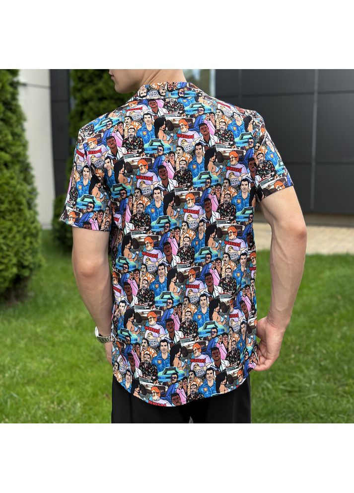 Голубой повседневный рубашка Pobedov