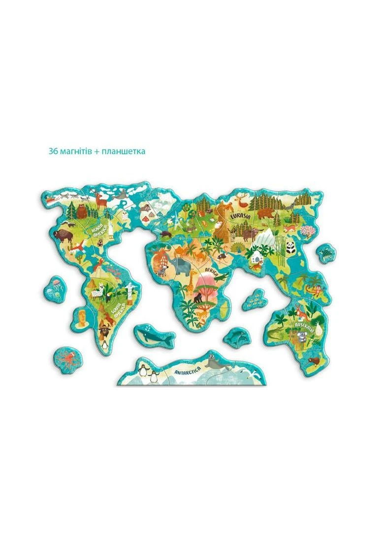 Магнитная игра 200267 "Карта Мира: Животные" Dodo (389893276)