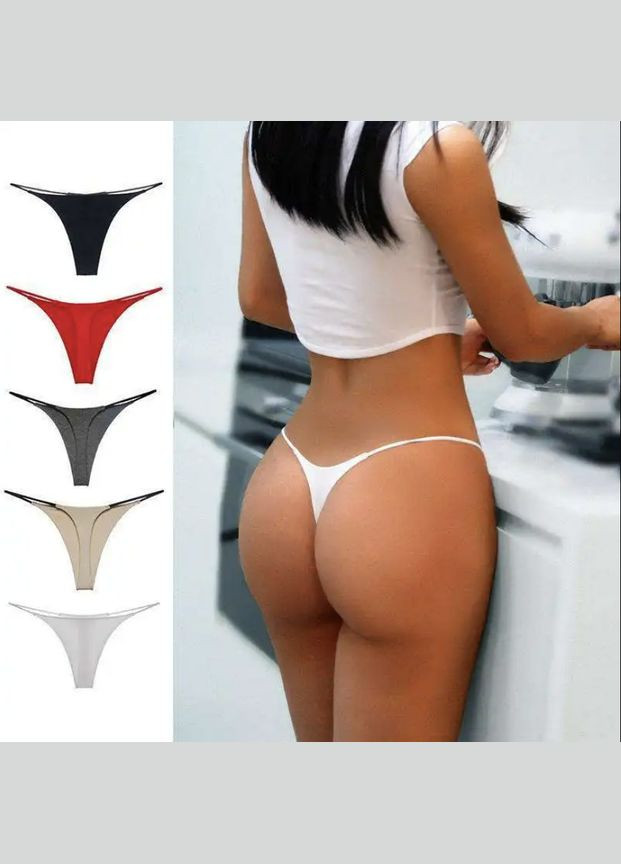 Жіночі стрінги з натуральної бавовни, на м'яких резинках, чорні, комфортні для щоденного носіння, S-XL No Brand (324768945)