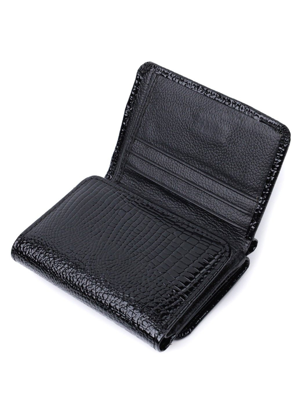 Женский стильный кошелек из фактурной натуральной кожи 22732 Черный st leather (298092964)