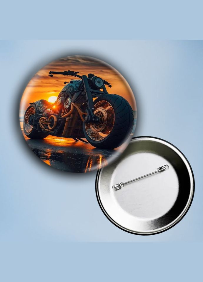 Значок на булавке Мотоцикл #8 металлический 56 мм. No Brand (304502974)