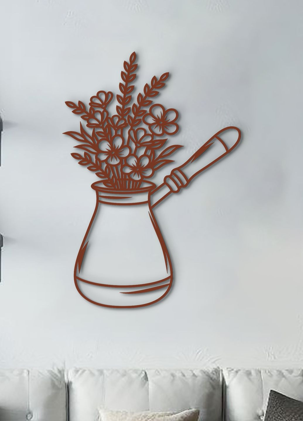 Современная картина на кухню, декоративное панно из дерева "Кофе в турке", оригинальный подарок 40х28 см Woodyard (292013719)