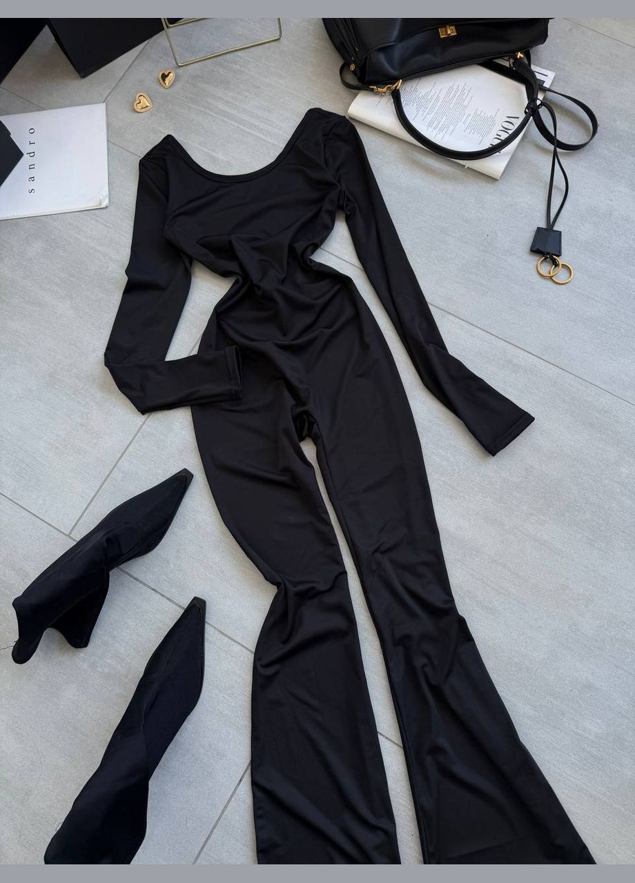 Облягаючий комбінезон Adelante комбінезон-брюки однотонний чорний кежуал