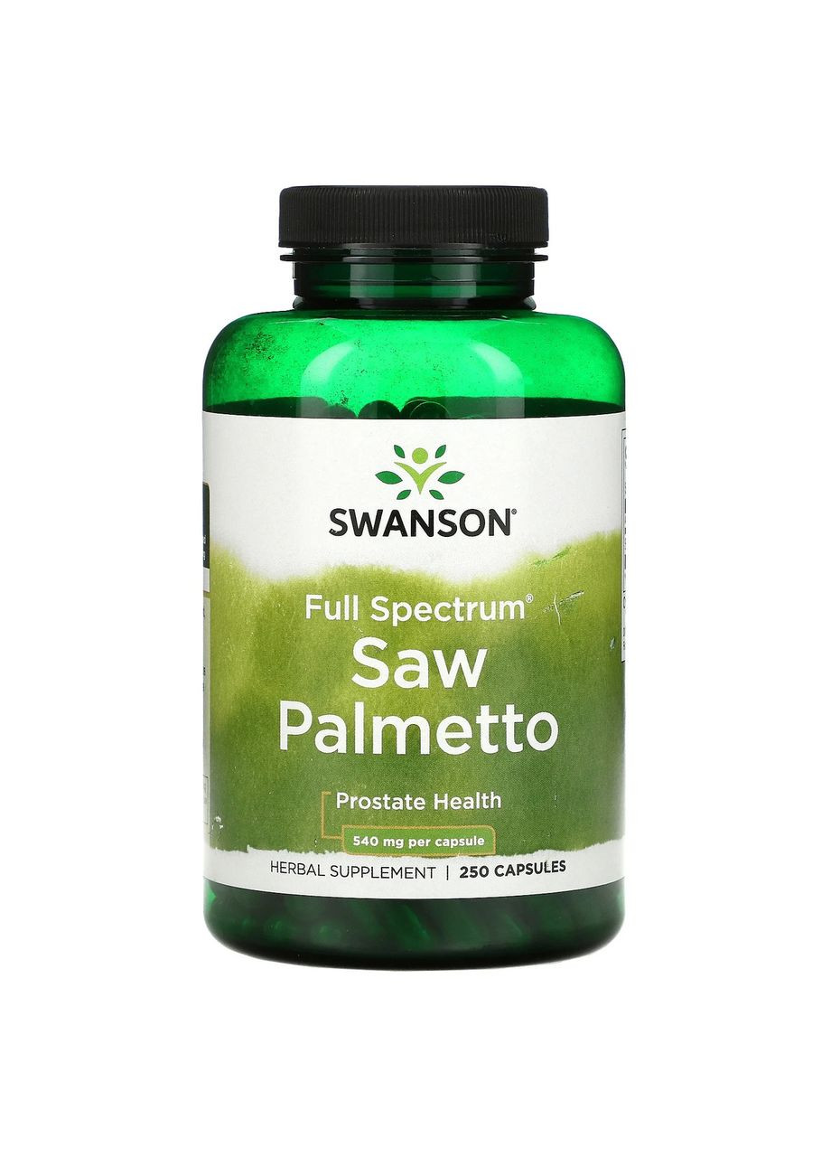 Со пальметто 540 мг Saw Palmetto для чоловічого здоров'я передміхурової залози потенції 250 капсул Swanson (264648192)