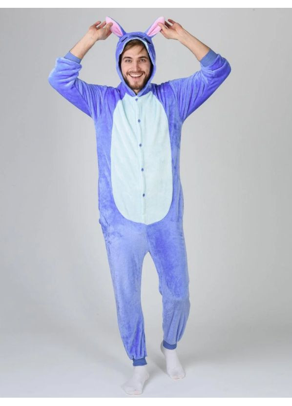 Пижама кигуруми мужская Стич синий S (145-155 см) Jamboo (369669174)