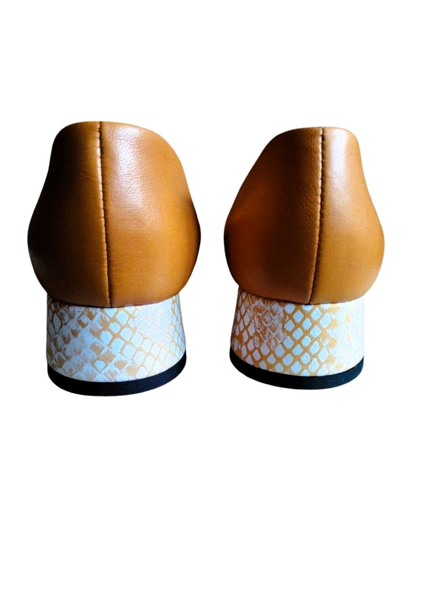 Aga польські жіночі туфлі на середньому підборі з ортопедією 36 (23 см ) руді мері джейн гірчичний з натуральна шкіра, — всесезон (331167062)