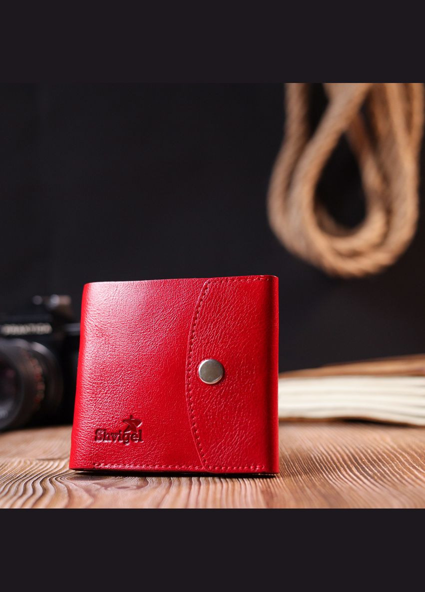Женское небольшое кожаное портмоне 16618 Красный Shvigel (331906390)