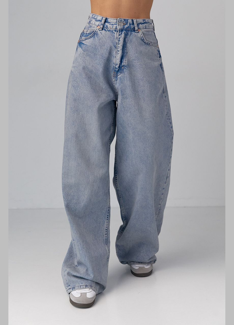 Женские широкие джинсы wide-leg - синий Lurex - (293293088)