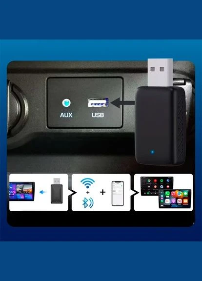 Беспроводной адаптер Apple CarPlay и Android Auto, WiFi Bluetooth, для автомобиля, 107321 No Brand (388868113)