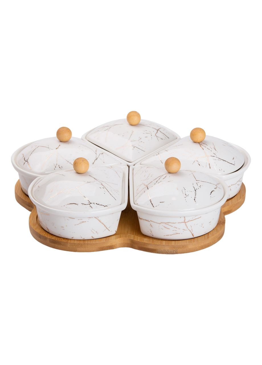 Менажниця керамічна 5 секцій на поворотній підставці Yiwu (322427008)