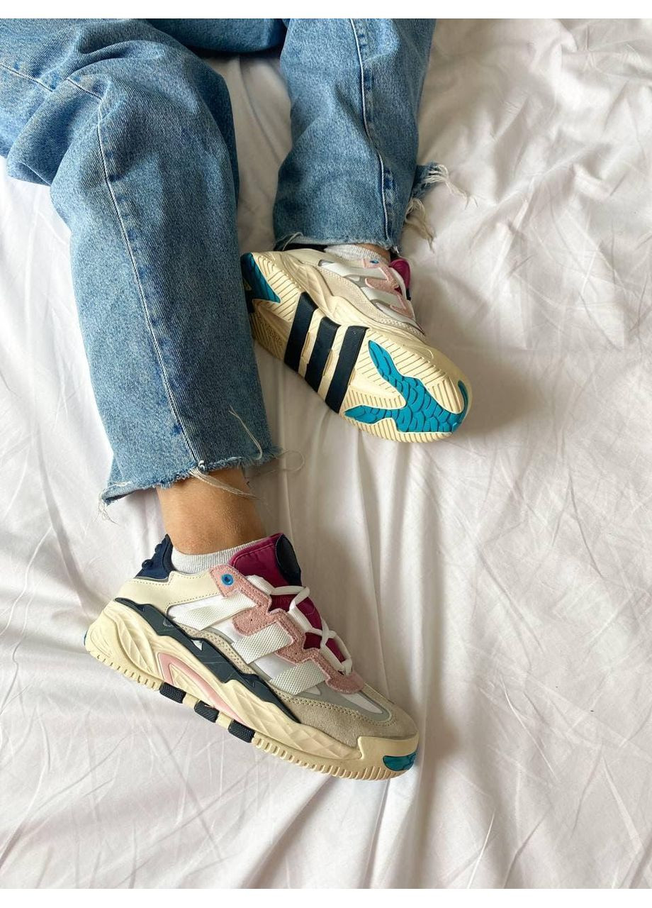 КРОССОВКИ ЖЕНСКИЕ ADIDAS NITEBALL BEIGE BORDO BLACK BLUE АДИДАС НАЙТБОЛ No Brand чёрные демисезоны (369389460)