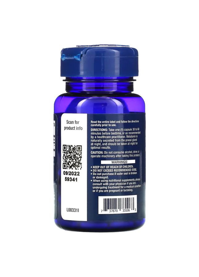 Натуральна добавка Melatonin 10 mg, 60 вегакапсул Life Extension (355690524)