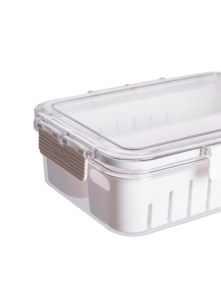 Контейнер для їжі з 2 відсіками 23.5х17х7 см судок для їжі пластиковий 1.4 л Білий HP-27-11 Yiwu (365256749)