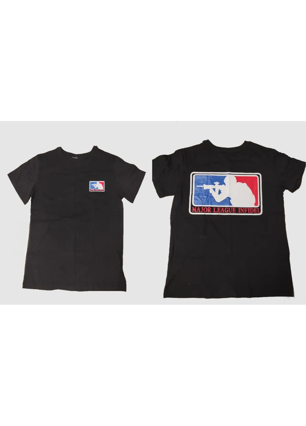 Черная уцинка!!! футболка major league infidel с большим принтом на спине черная No Brand Футболка