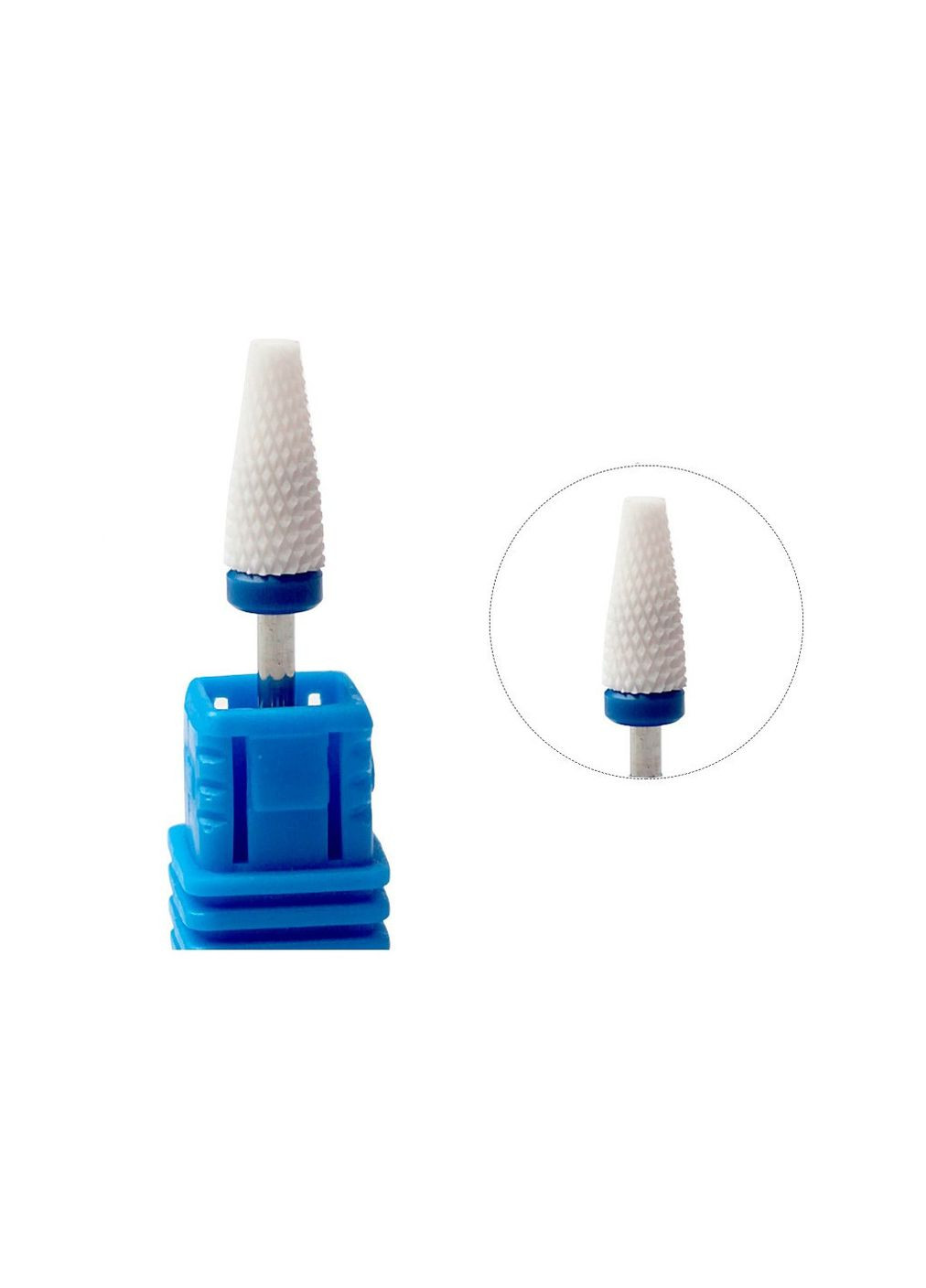 Фреза для маникюра керамический конус, синяя насечка No Brand (296665676)