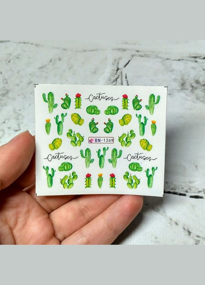 Слайдеры для ногтей наклейки Кактус No Brand (330644119)